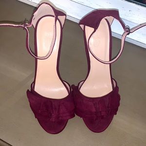 Gorgeous plum velvet heels. Worn 1 time! Size 9. Charlotte Russe